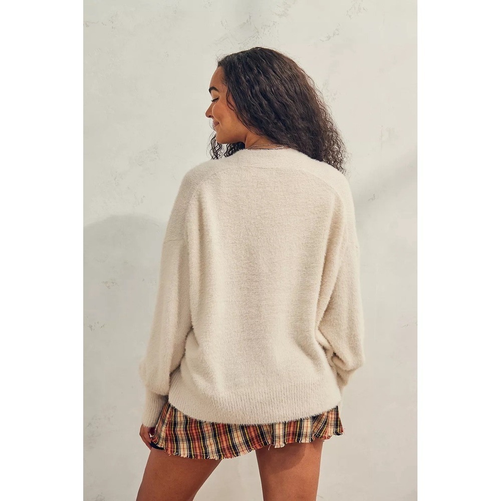 Urban Outfitters Thea Fuzzy Knit Slouchy Cardigan Sweater Women's S Oversized - Picture 7 of 10